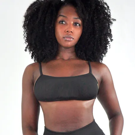 Top Fitness Feminino em Suplex sem Forro e com Leve Transparência - Crucial - Preto - Ref 3220