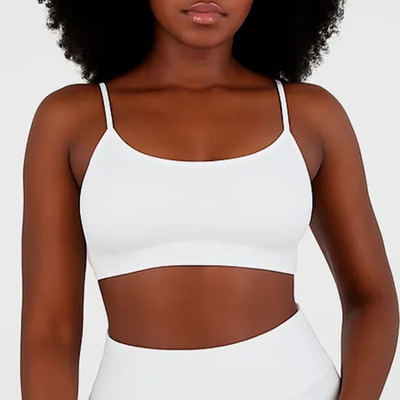 Top Fitness Feminino em Suplex sem Forro e com Leve Transparência - Crucial - Branco - Ref 3219