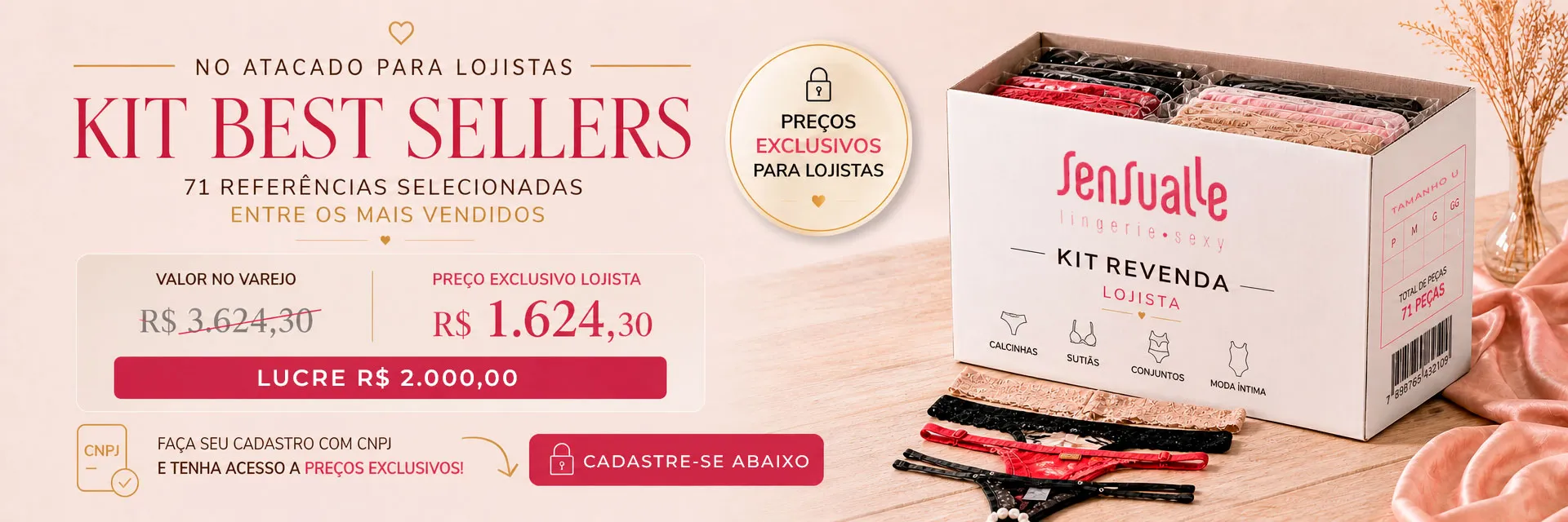 Comece a revender Sensualle e lucre mais! Cadastro com CNPJ Comece a revender Sensualle e lucre mais! Cadastro com CNPJ