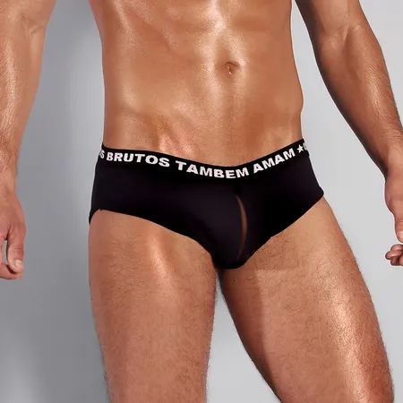 Kit com 3 Cuecas Masculina Slip com Detalhe de Frente em Tule - Federal - Sortido - Ref 3095