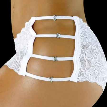 Calcinha Caleçon em Renda com Strappy - Grandiosa