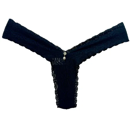Calcinha Sexy Fio Dental em Renda - Sedenta - Preto - Ref 3176