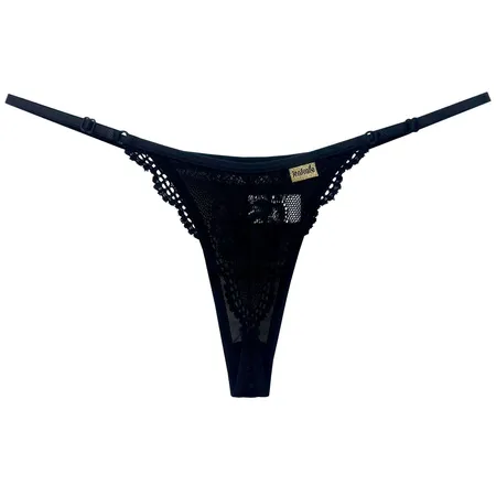 Calcinha Sensual Fio Dental em Renda e Tule - Sempre Tua - Preto - Ref 3191