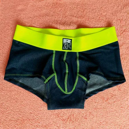Cueca Exótica Slip Jeans Elástico Neon -  Mandrake - Verde - Ref 1554