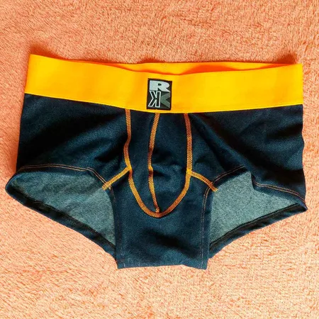 Cueca Exótica Slip Jeans Elástico Neon - Mandrake - Laranja - Ref 1552