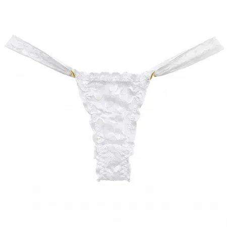 Calcinha Sexy em Renda com Ganchos - Agora sim - Branco