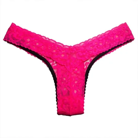 Calcinha Sexy Modelo Fio Dental em Renda - Tolinha - Pink