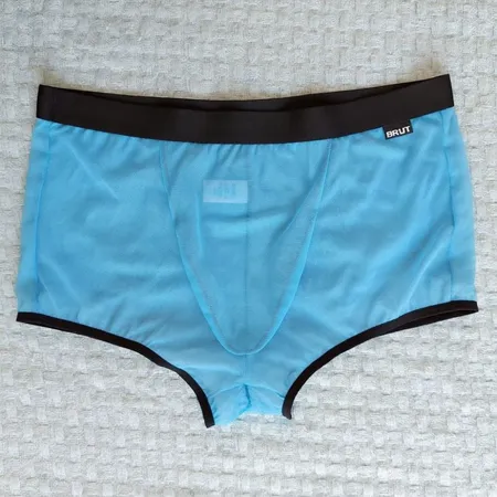 Cueca Boxer Exótica Com Tule e Transparência - Midá - Azul