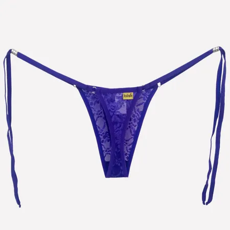 Calcinha Fio Dental em Renda com Cintura de Amarrar- Lingerie sensual - Arregaça