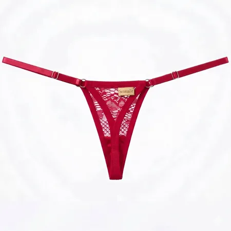 Micro Calcinha Fio Dental em Renda e Regulagem - Lingerie Sensual - Acuada