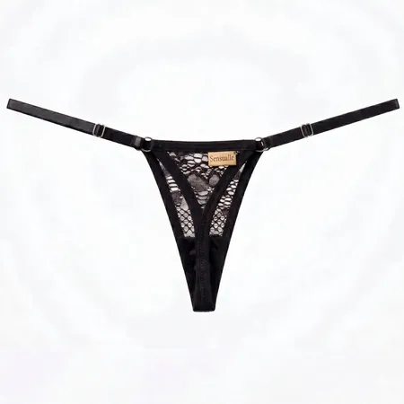 Micro Calcinha Fio Dental em Renda e Regulagem - Lingerie Sensual - Acuada Micro Calcinha Fio Dental em Renda e Regulagem - Lingerie Sensual - Acuada