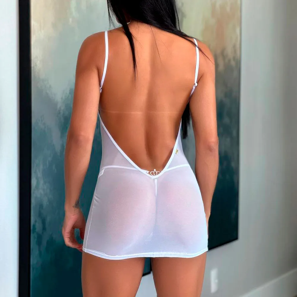 Vestido Sexy em Tule com Transparência - Vapor Vestido Sexy em Tule com Transparência - Vapor