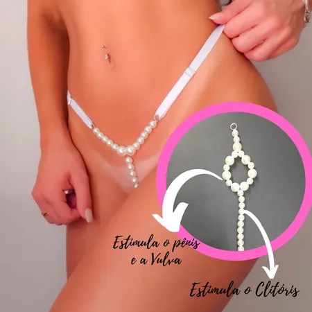Calcinha Tailandesa Fio Dental Com Pérolas Estimulantes - Lingerie Sexy - Vamos brincar