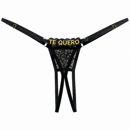 Calcinha Aberta em Renda com Frases Personalizadas Até 10 Letras – Prenda