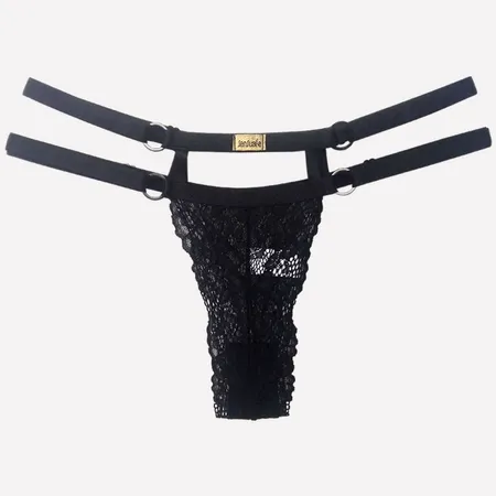 Calcinha Fio Dental em Renda com Strappy - Dupla Calcinha Fio Dental em Renda com Strappy - Dupla