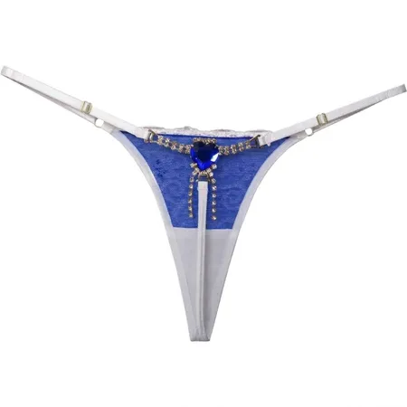 Calcinha Sexy de Luxo em Renda com Regulagem e Biju - Iaiá