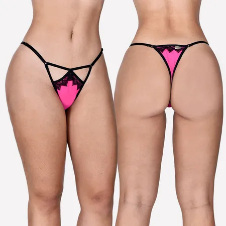 Calcinha Fio Dental Neon em Tule e Regulagem - Quente Calcinha Fio Dental Neon em Tule e Regulagem - Quente