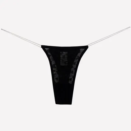Calcinha Fio Dental em Tule com Cintura de Silicone - Fantasma