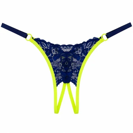 Calcinha Fio Dental em Renda com  Abertura - Lingerie Sexy - Borba