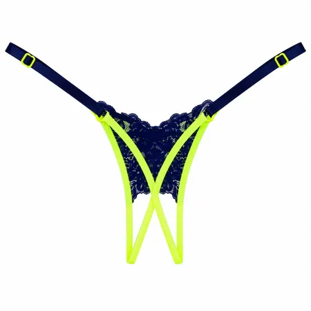 Calcinha Fio Dental em Renda com  Abertura - Lingerie Sexy - Borba