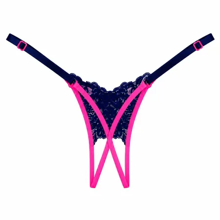 Calcinha Fio Dental em Renda com Abertura - Lingerie Sexy - Borba Calcinha Fio Dental em Renda com Abertura - Lingerie Sexy - Borba