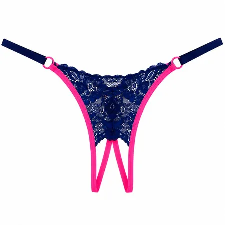 Calcinha Fio Dental em Renda com  Abertura - Lingerie Sexy - Borba