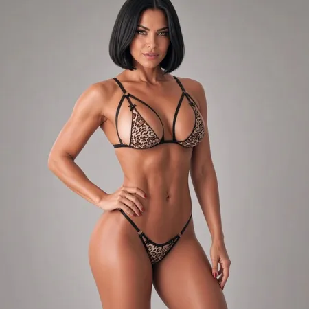 Conjunto de Lingerie Sensual Animal Print em Strappy - Casual